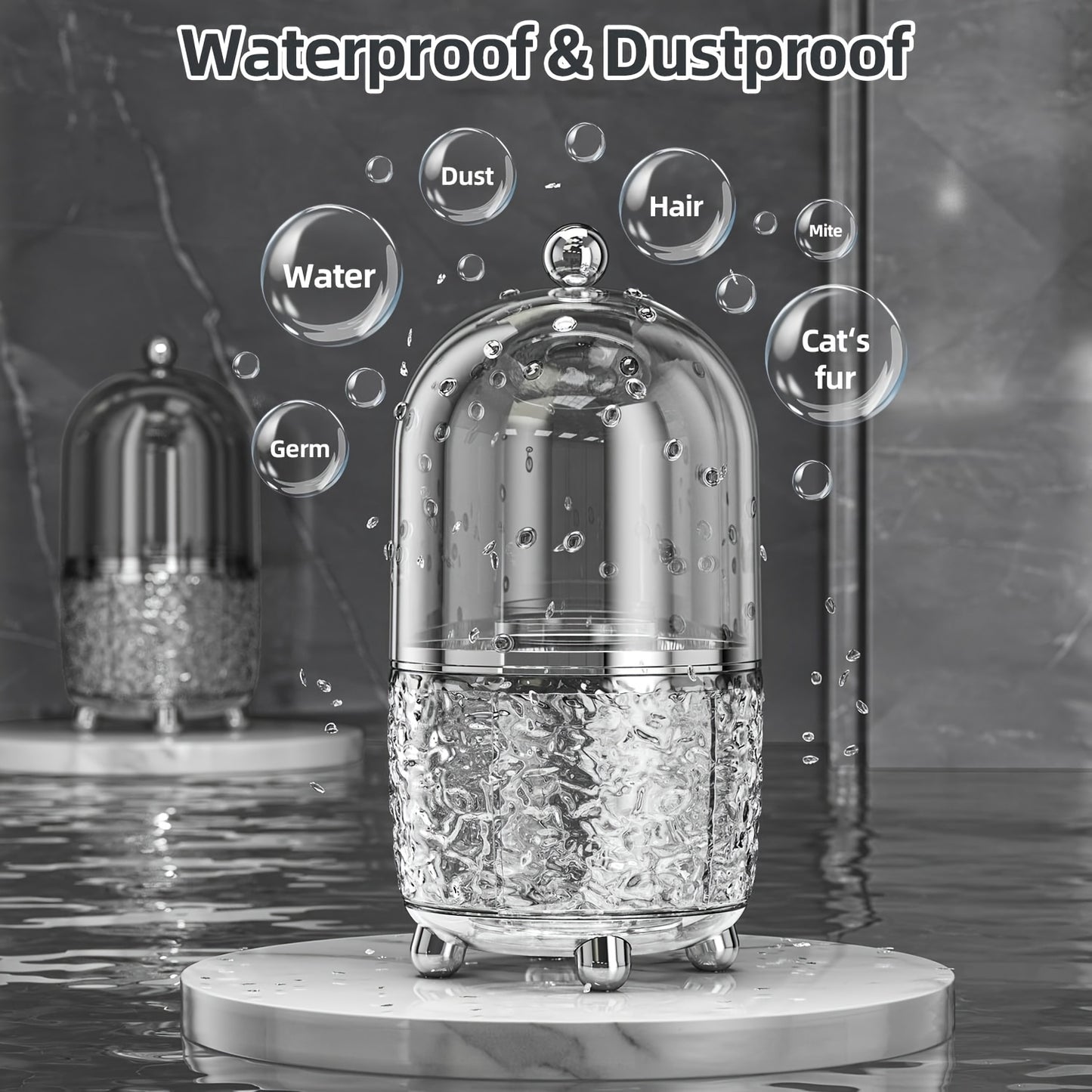 Luxury Clear Makeup Brush Cleaner With Lid