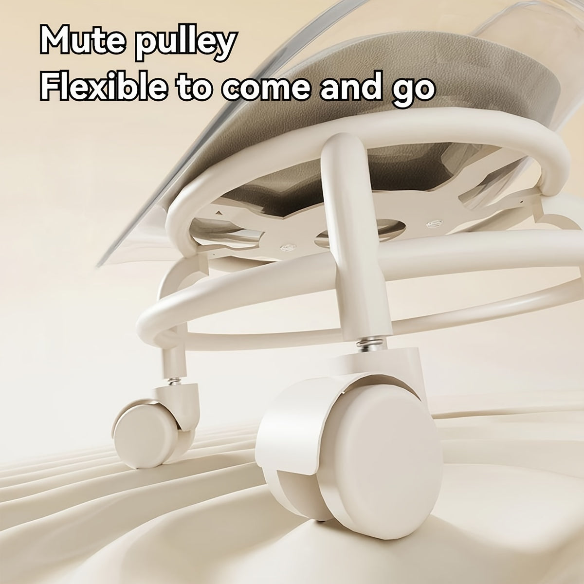 360° Rotating Transparent Acrylic Chair with Smooth Wheels
