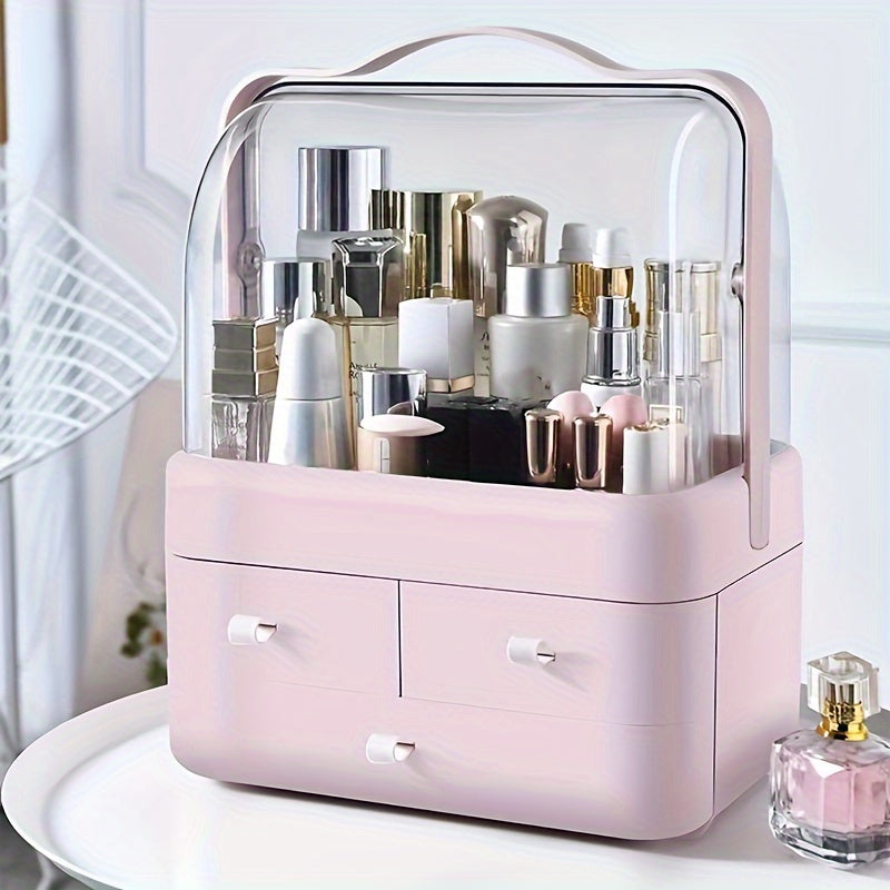 Premium Dustproof Makeup Organizer with Handle & Drawers