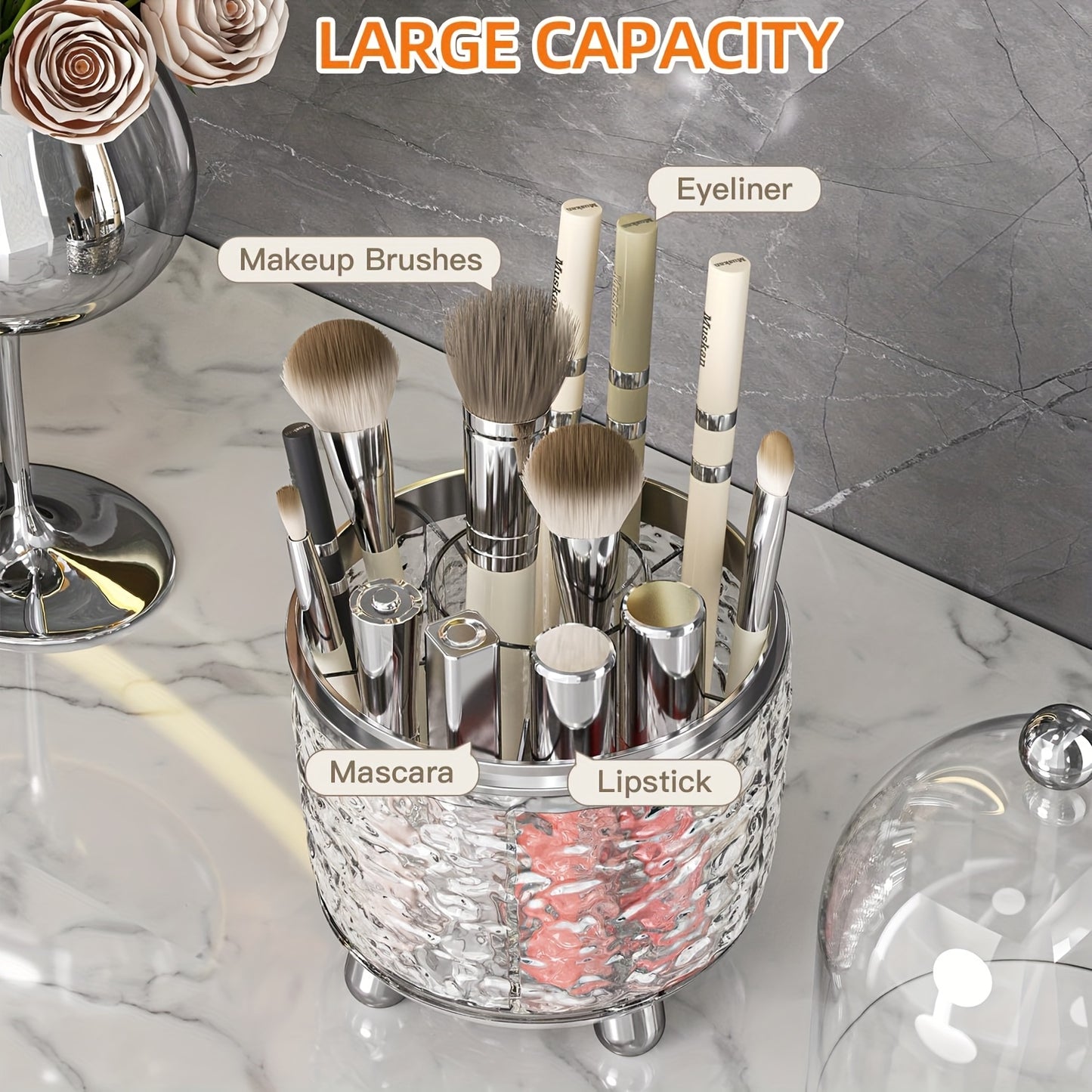 Luxury Clear Makeup Brush Cleaner With Lid