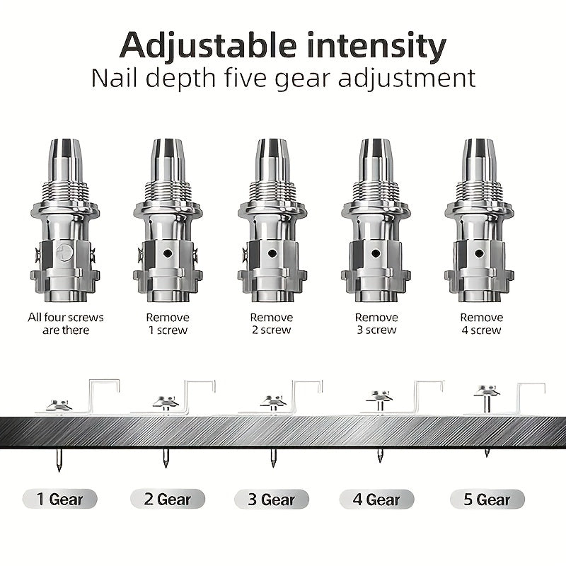 Concrete Nail Machine Kit with Free Nails,5 Speed Adjustable Manual Steel Nailer - Built in Air Nailer for Red Brick Walls,Concrete Walls