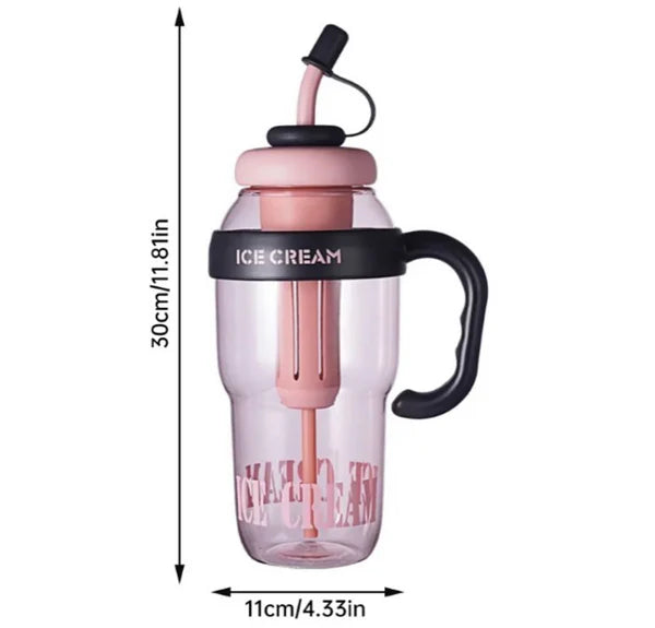 1300ml Large Capacity Tumbler Glass with Straw & Strawcap.