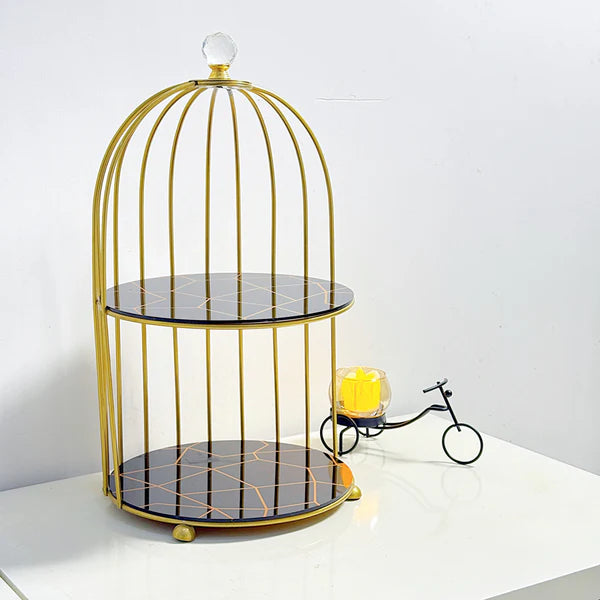 2-Tier Golden Vanity Cage
