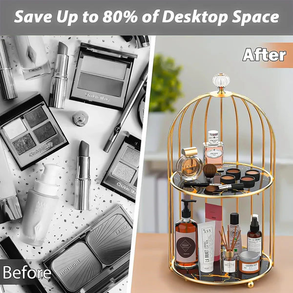 2-Tier Golden Vanity Cage