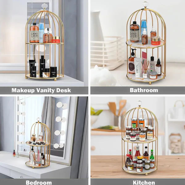 2-Tier Golden Vanity Cage