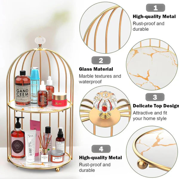 2-Tier Golden Vanity Cage