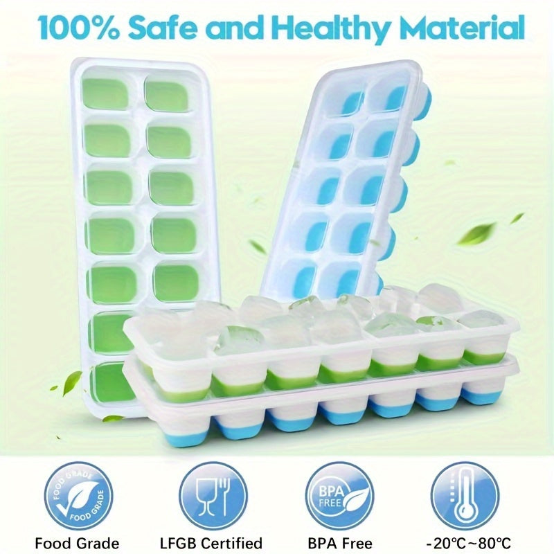 Silicone Pop-Up Ice Cube Tray with Lid