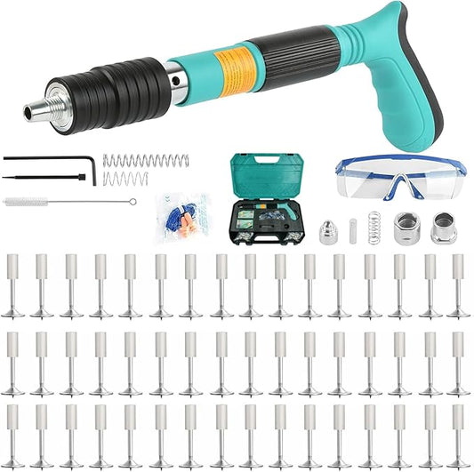 Concrete Nail Machine Kit with Free Nails,5 Speed Adjustable Manual Steel Nailer - Built in Air Nailer for Red Brick Walls,Concrete Walls