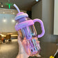 1300ml Large Capacity Tumbler Glass with Straw & Strawcap.