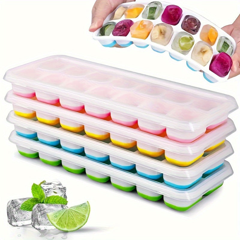 Silicone Pop-Up Ice Cube Tray with Lid