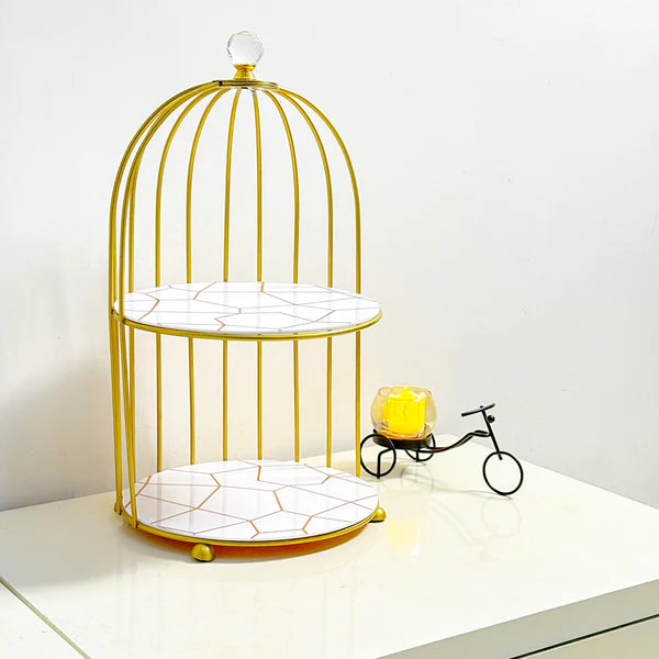 2-Tier Golden Vanity Cage