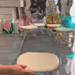 360° Rotating Transparent Acrylic Chair with Smooth Wheels
