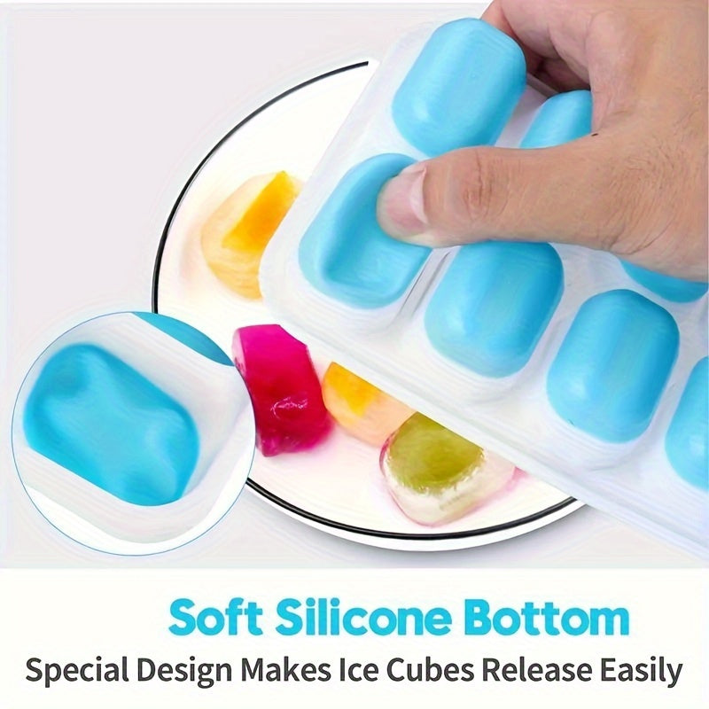 Silicone Pop-Up Ice Cube Tray with Lid